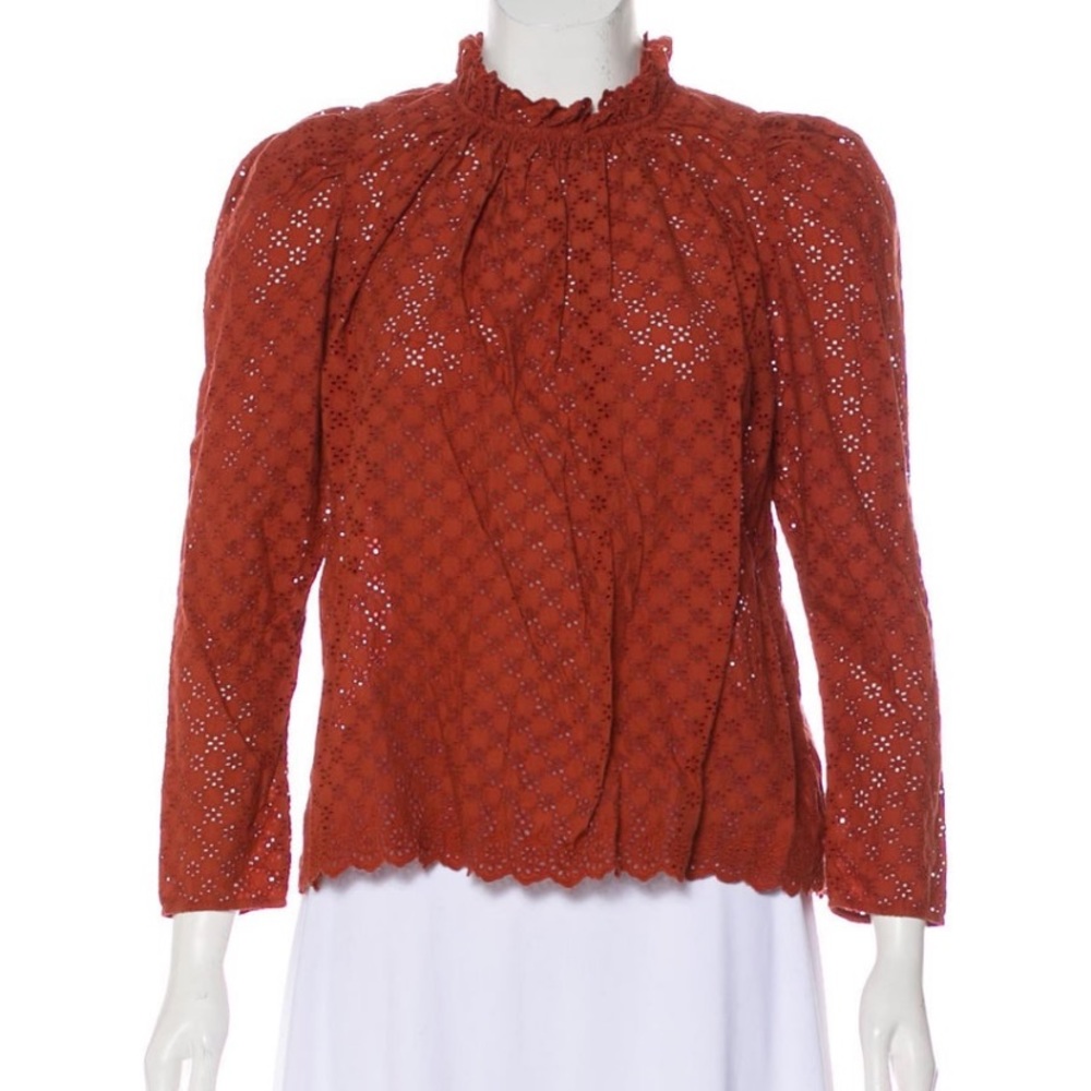 Ulla Johnson Gracie cotton eyelet puff shoulder